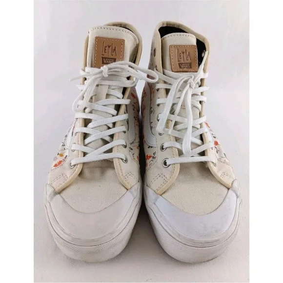 Vans Floral High-Top Sneakers - White and Cream - Picture 3 of 10